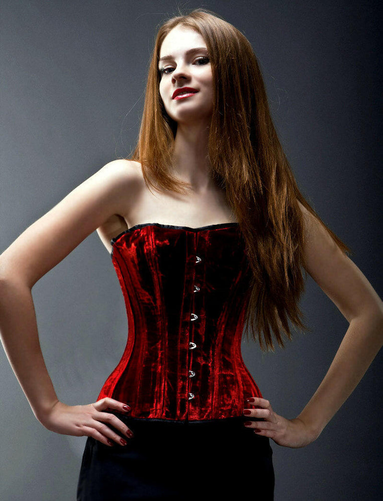 Classic satin overbust authentic corset. Steel-boned corset for tight  lacing.