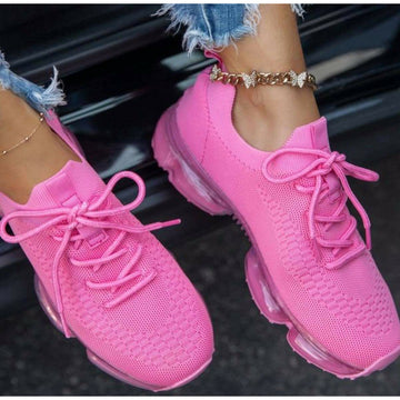 Hot pink mesh flex sneakers   RTS