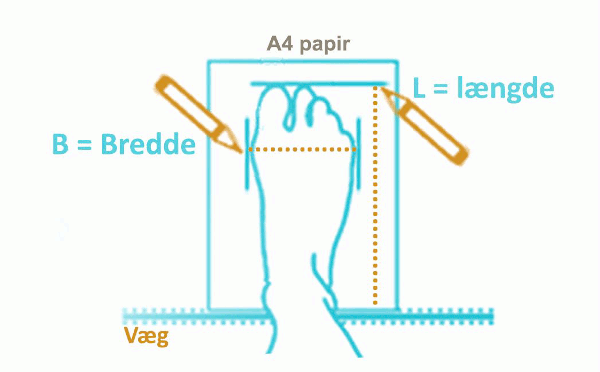 Tjubangsko - mål fodlængde og fodbredde