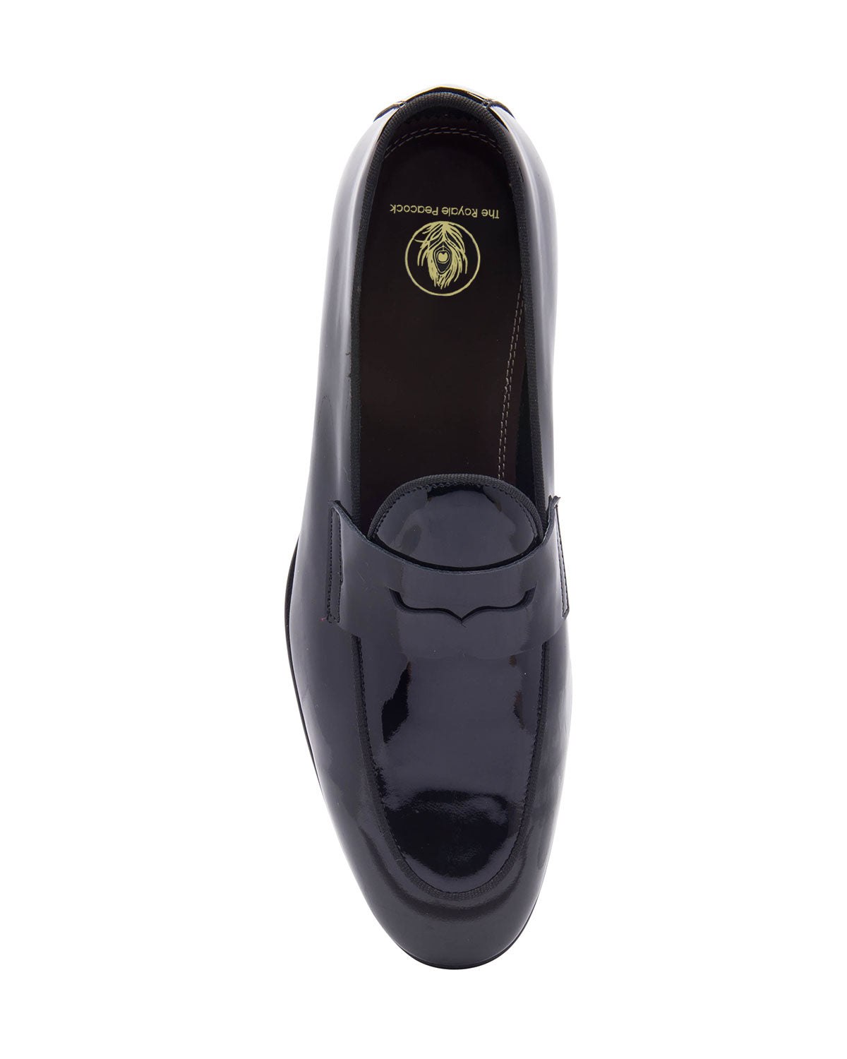black patent penny loafers