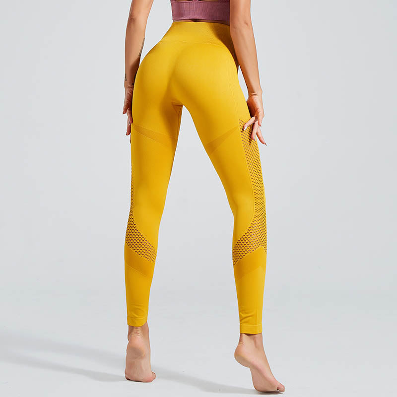 yellow yoga pants