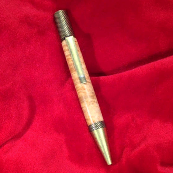 Antique Brass Maple Twist Pen Givopoly Ottawa Local Gift 