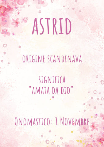 significato e onomastico nome Astrid