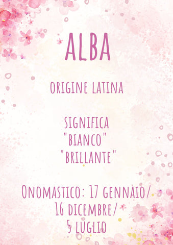 significato e onomastico nome Alba