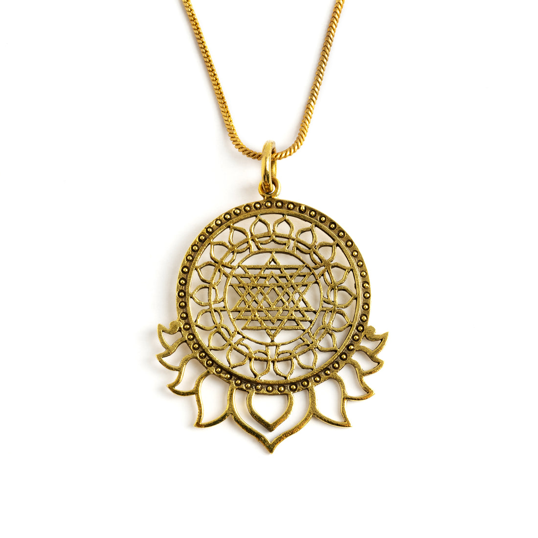 Vintage Sri yantra Mandala Necklace, Sri yantra Pendant, Hindu Sacred  Geometry