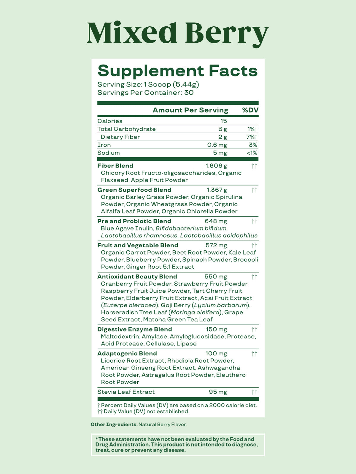 Bloom Nutrition Greens & Superfoods Powder, Mixed Berry, 25 Servings 