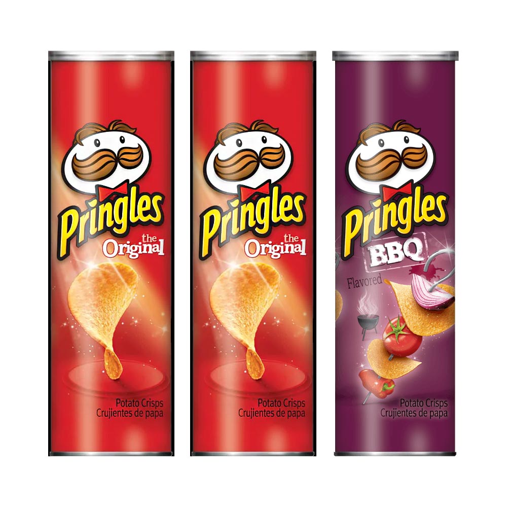 Pringles 2 original + 1 Barbeque Chips 165g (Pack of 2) – Billjumla.com