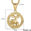 12 Horoscope Zodiac Sign Gold Color Pendant Necklace Aries Leo 12 Constellations Jewelry GPM24