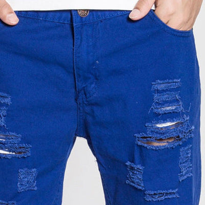 Fashion Leisure Ripped Short Jeans Tearing Denim Shorts for Men