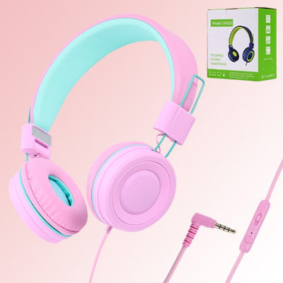 Headphone with Mic Stereo Earphone Adjustable Foldable Wired Children Headset for Kids