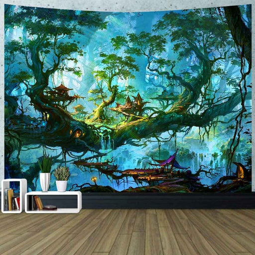 Avinyl Forest Tree of Life Tapestry Nature Plant Psychedelic Elves Fantasy  Decor 