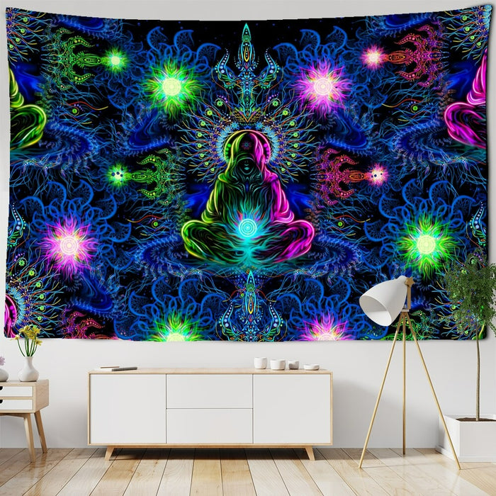 Mystic Yoga Pose Tapestry Wall Hanging Tapis Cloth