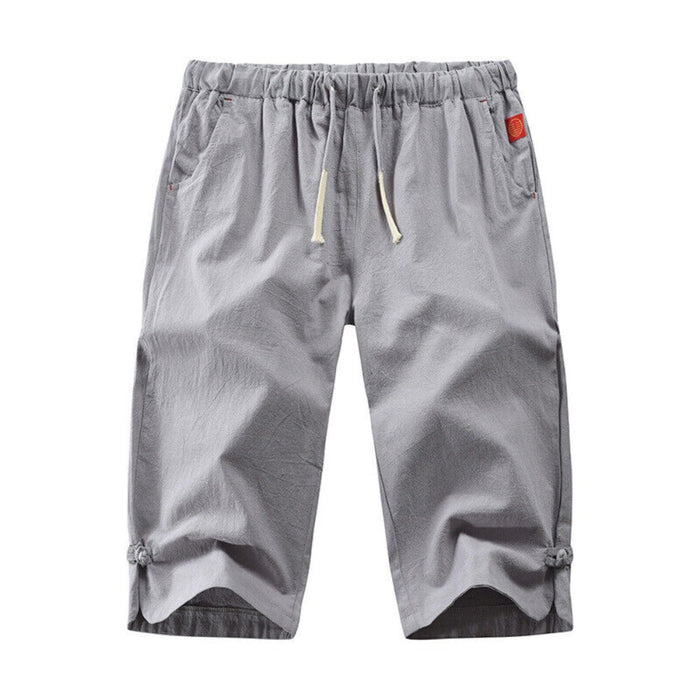 Knee-Length Drawstring Linen Shorts | Men's Casual Linen Shorts — Comfy ...