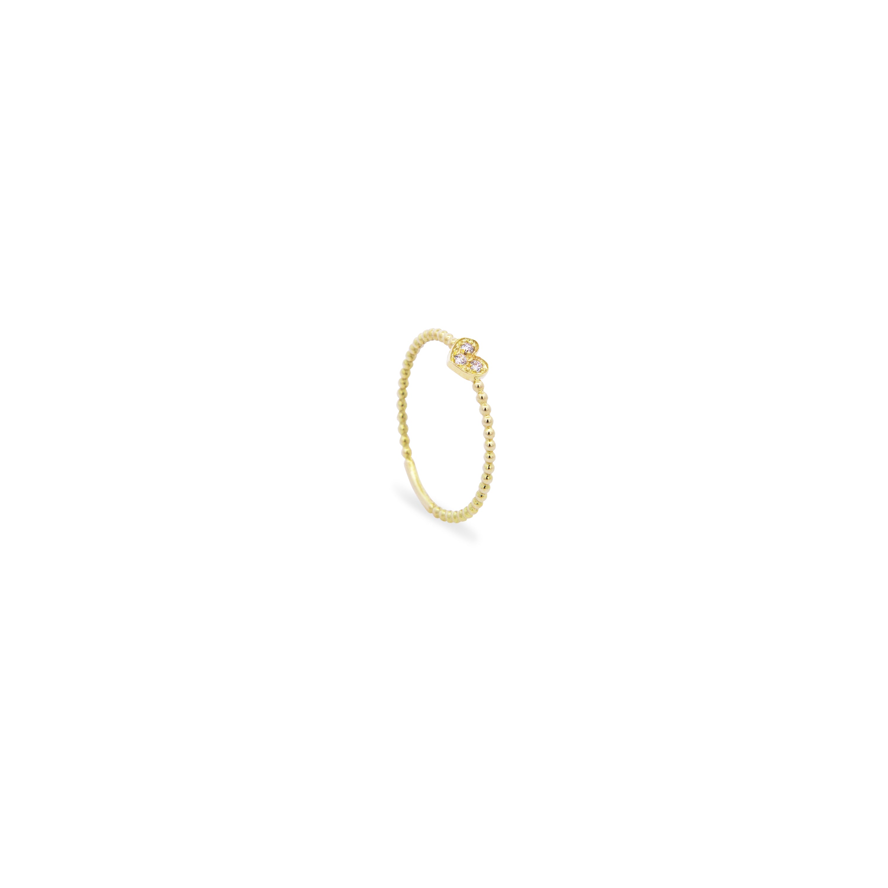 Knurled Heart ring and Lab Grown Diamonds - ORO18KT