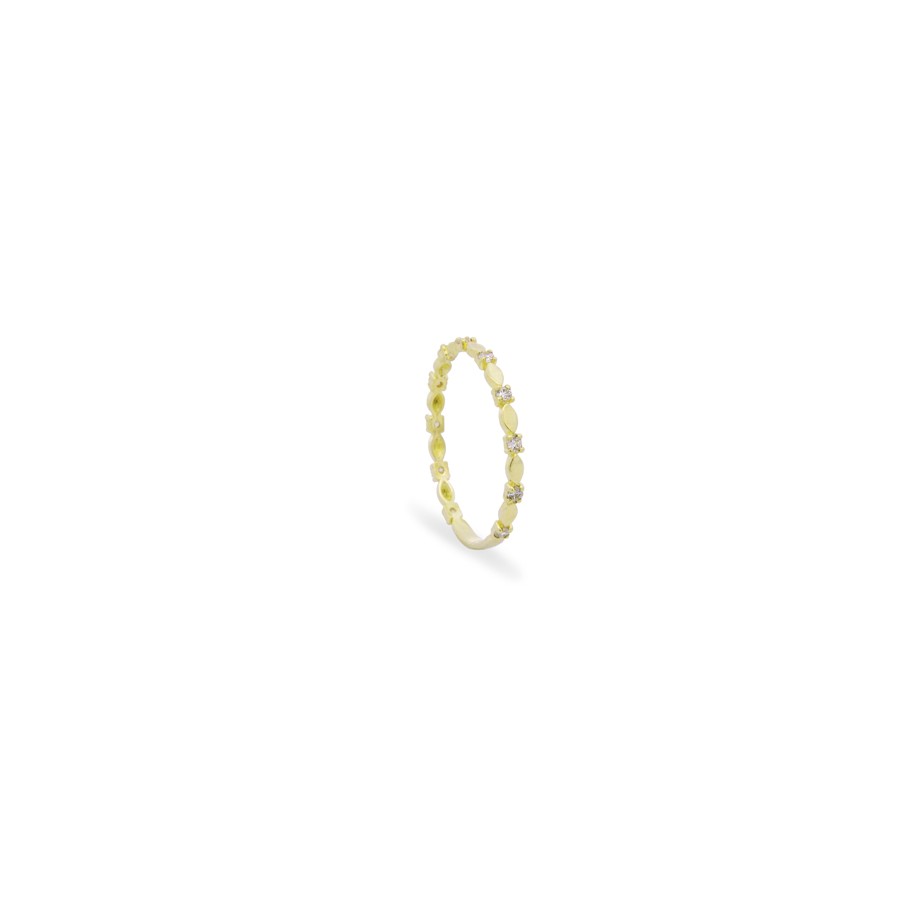 Anelli - Anello fedina navette e Diamanti Lab Grown - ORO18KT - 1 | Rue des Mille