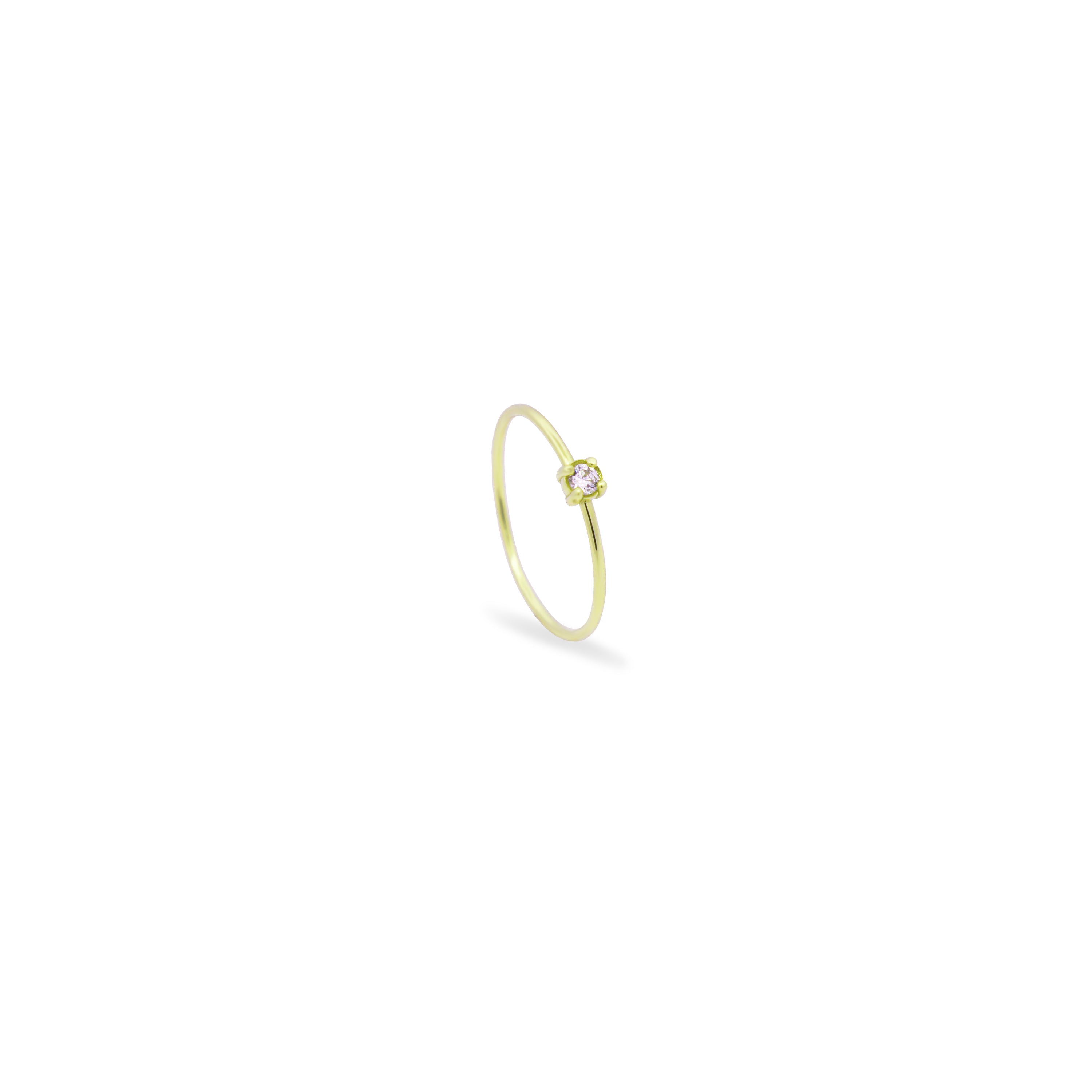 Anillos - Anillo con un solo diamante con bisel Lab grown diamond - ORO18KT - 1 | Rue des Mille