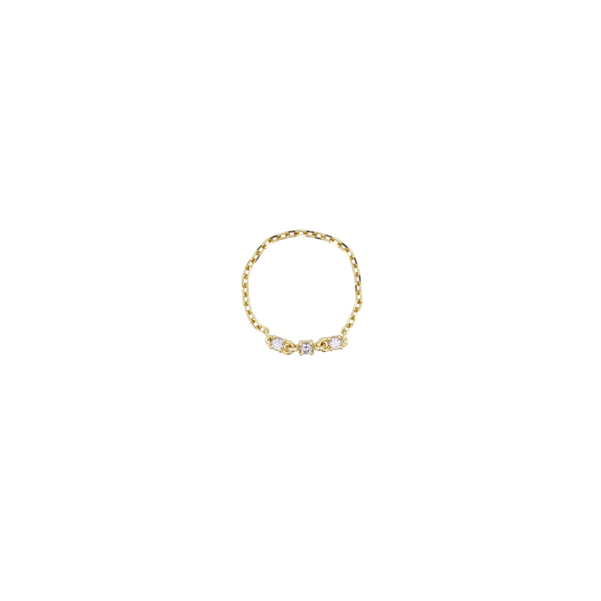 Rings - Chain ring and three lab-grown brilliants - ORO18KT - 1 | Rue des Mille