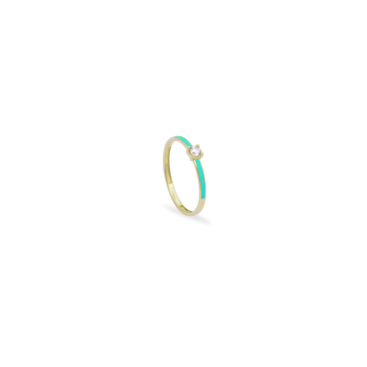 Anelli - Anello fedina smalto e diamante lab-grown - ORO18KT - 3 | Rue des Mille