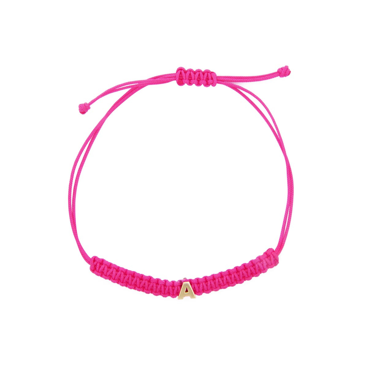 Bracelets - Pink fabric bracelet with letter - ORO18KT - 1 | Rue des Mille