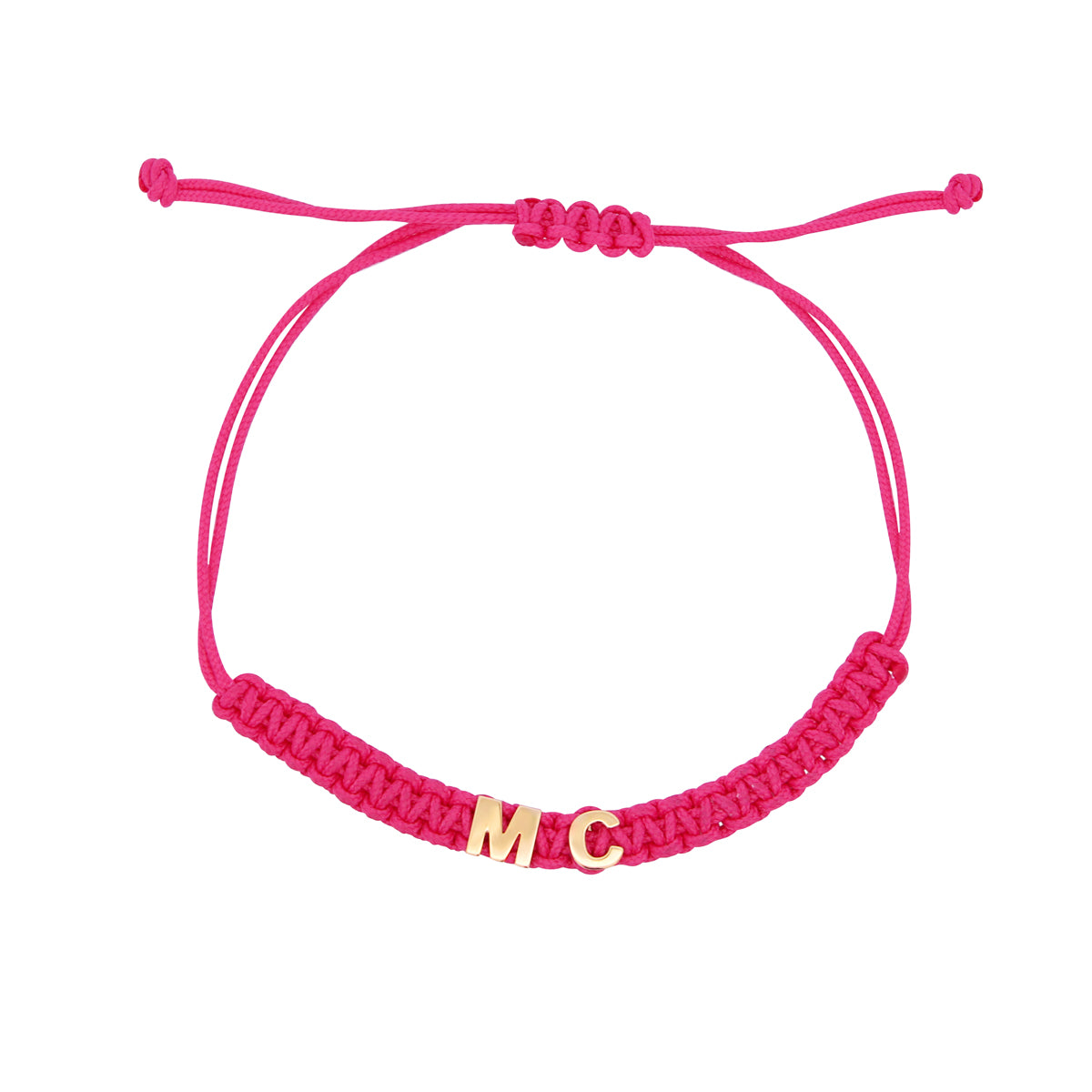 Bracciali - Bracciale tessuto rosa personalizzabile - ORO18KT - 1 | Rue des Mille