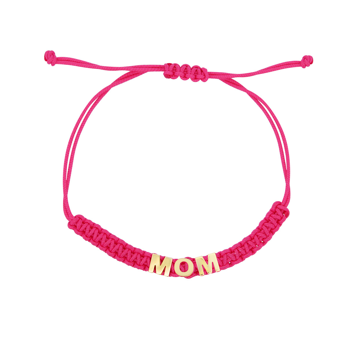 Pink MOM fabric bracelet - ORO18KT
