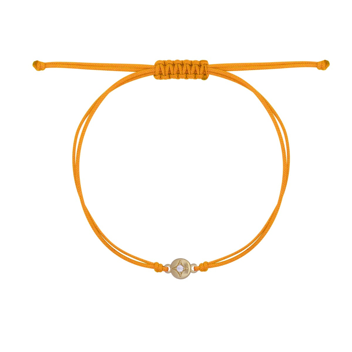 Fabric circle bracelet and lab-grown diamond - ORO18KT