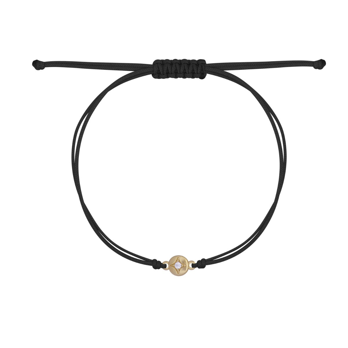 Bracelets - Fabric circle bracelet and lab-grown diamond - ORO18KT - 2 | Rue des Mille