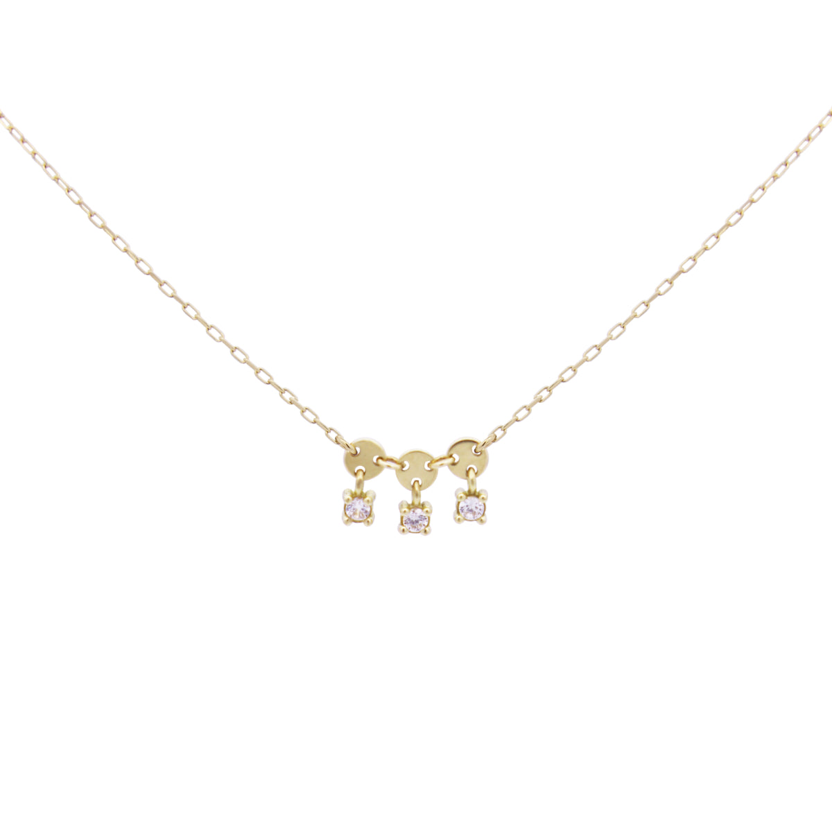 Choker with three bezels and diamonds and Lab Grown Diamond - ORO 18KT