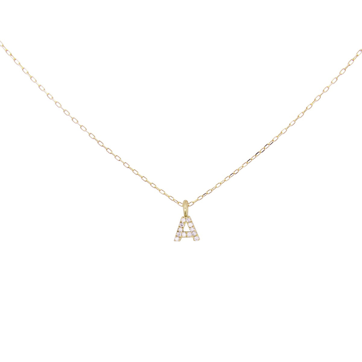 Choker with letter and lab-grown diamonds - ORO18KT