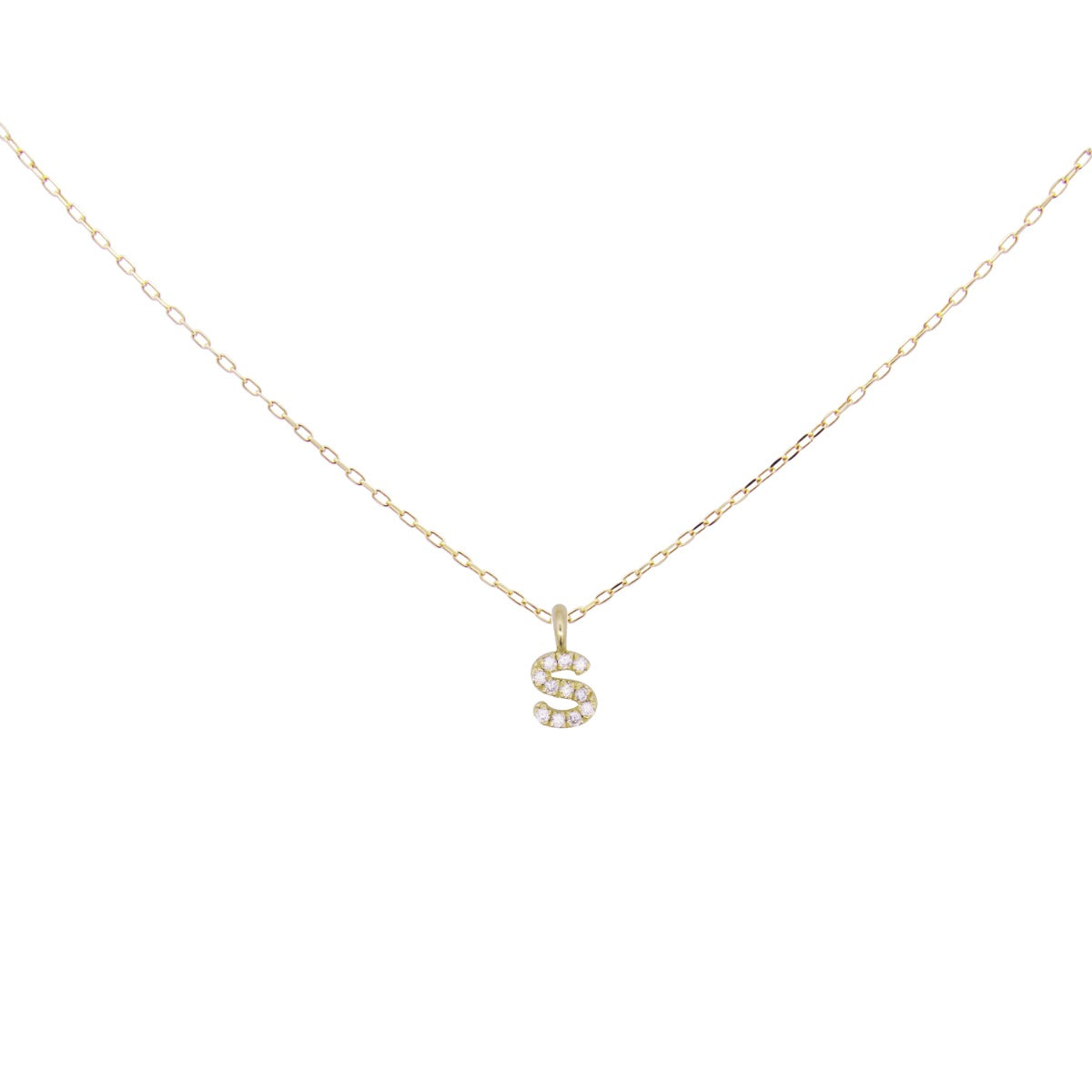 Girocolli - Girocollo con lettera e diamanti lab-grown - ORO18KT - 3 | Rue des Mille