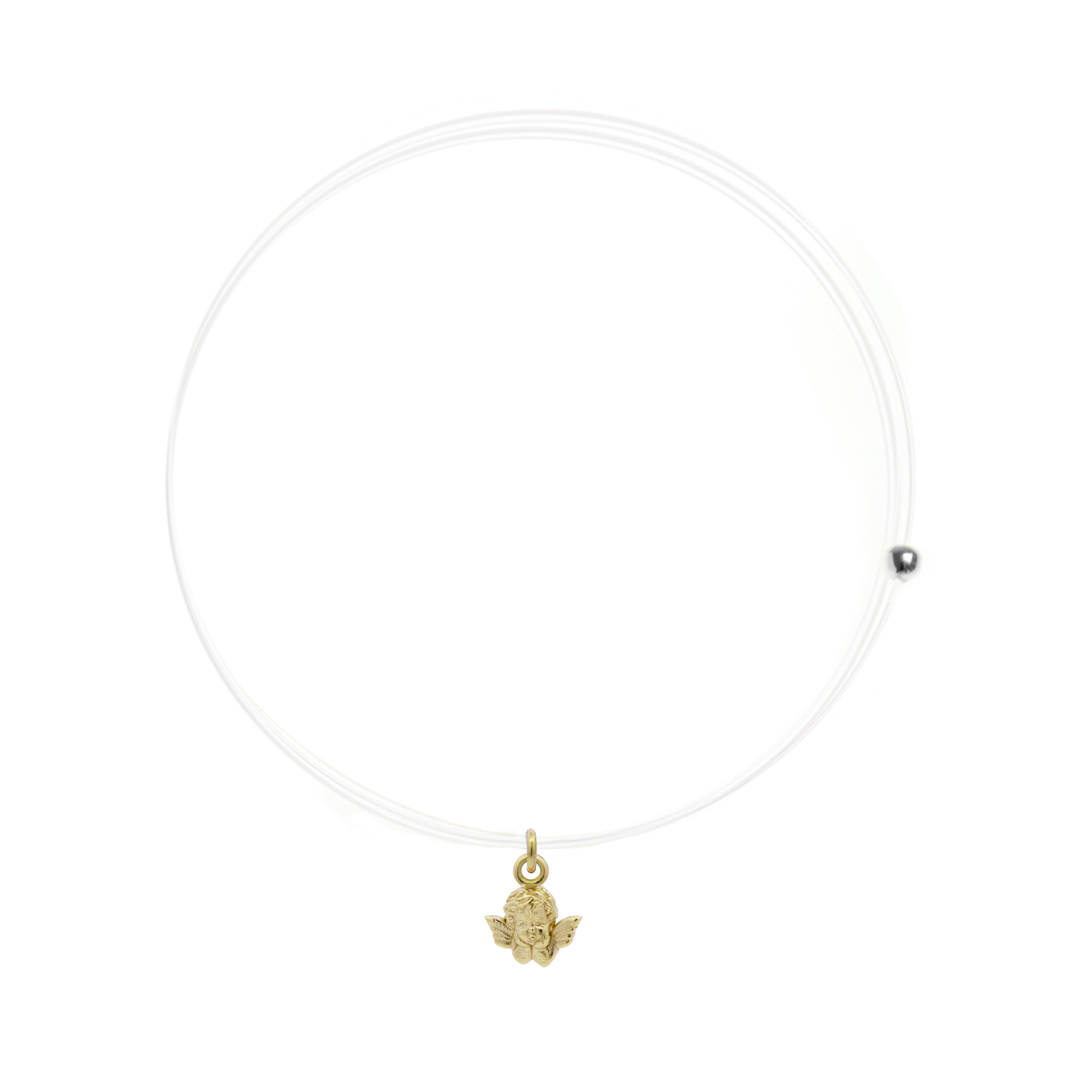 Chokers - Choker invisibile line with angel - ORO18KT - 1 | Rue des Mille