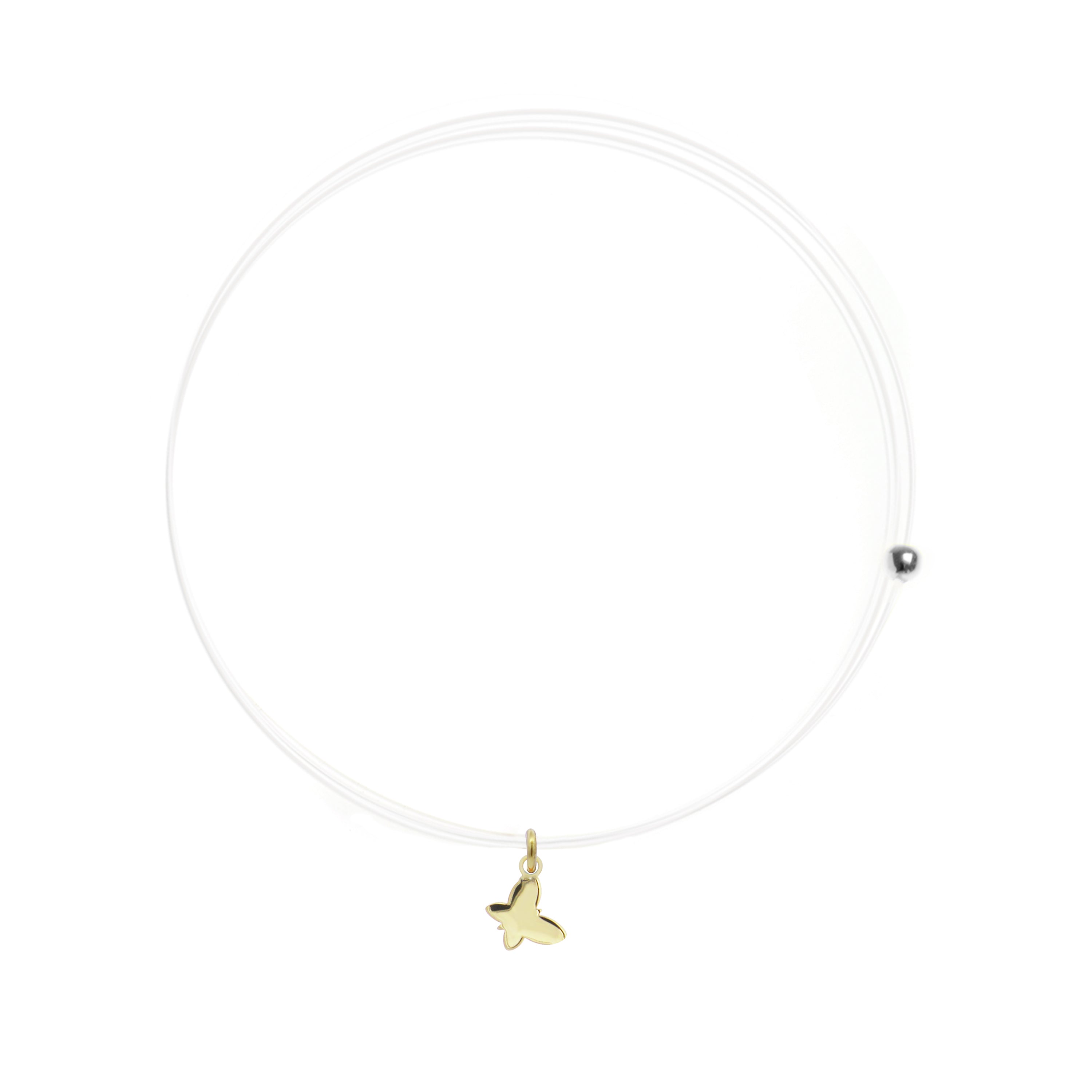 Girocolli - Girocollo Lenza con Farfalla - ORO18KT - 1 | Rue des Mille