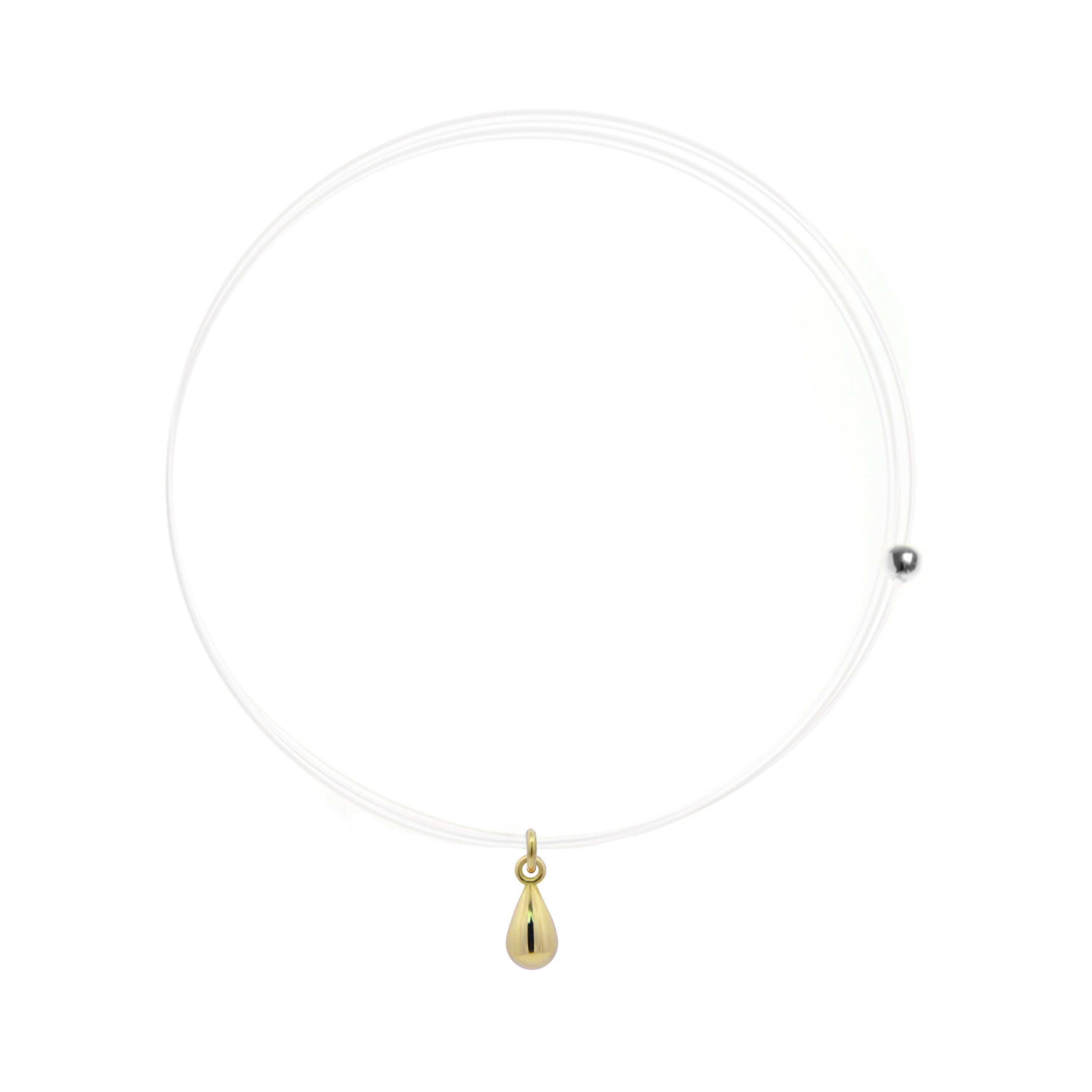 Gargantilla linea invisible gota - ORO18KT