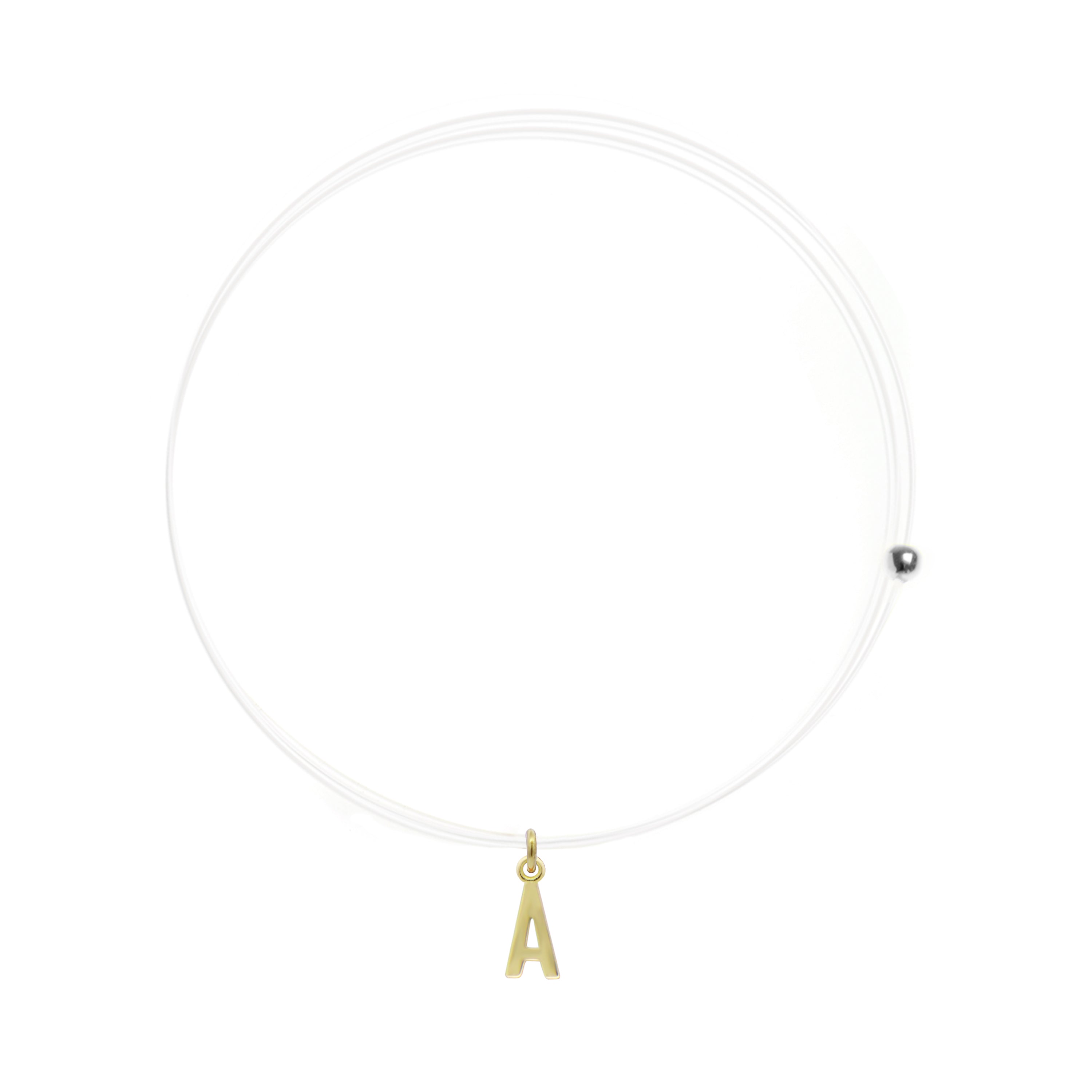 Girocolli - Girocollo Lenza con lettera - ORO18KT - 1 | Rue des Mille