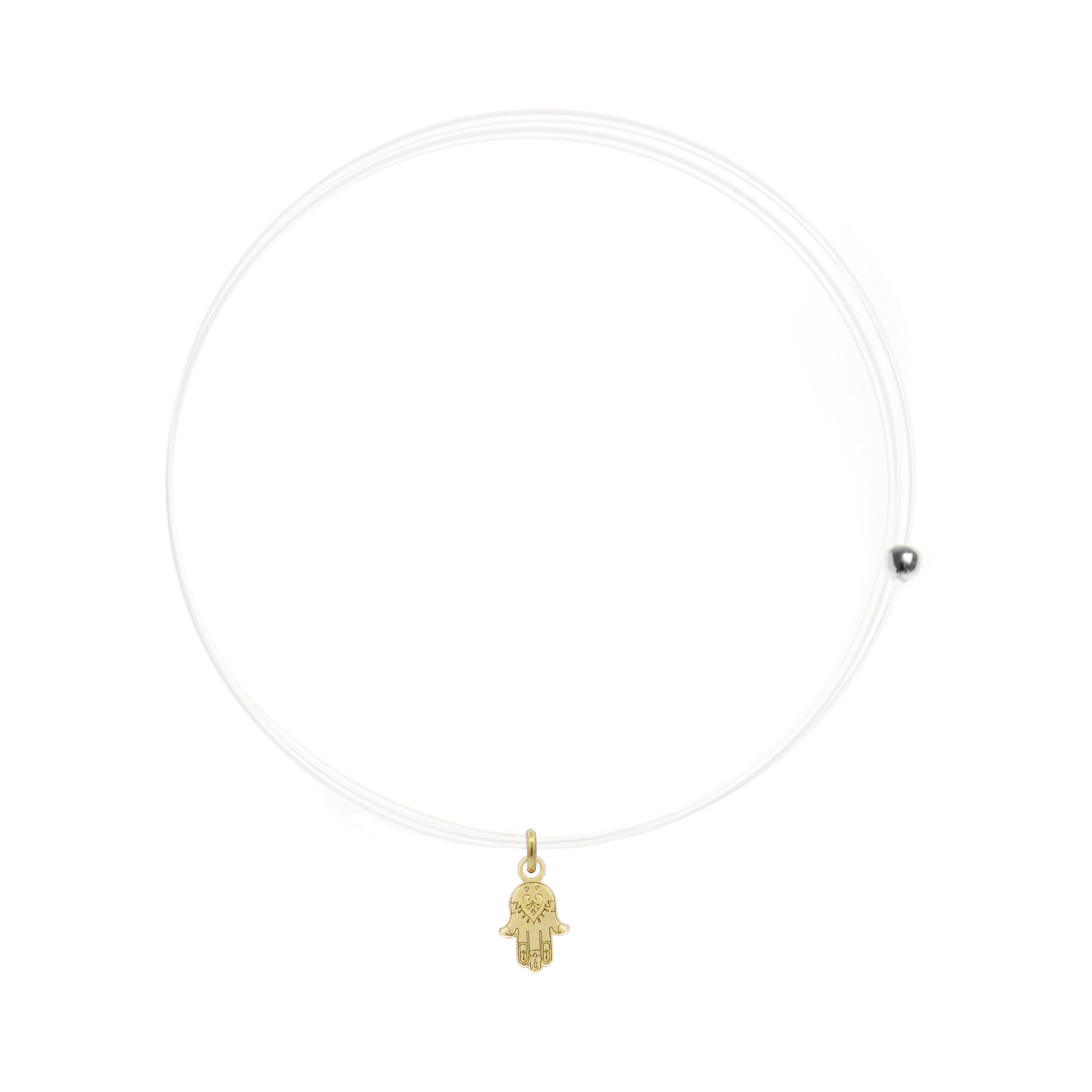 Gargantillas - Gargantilla linea invisible mano de fatima - ORO18KT - 1 | Rue des Mille