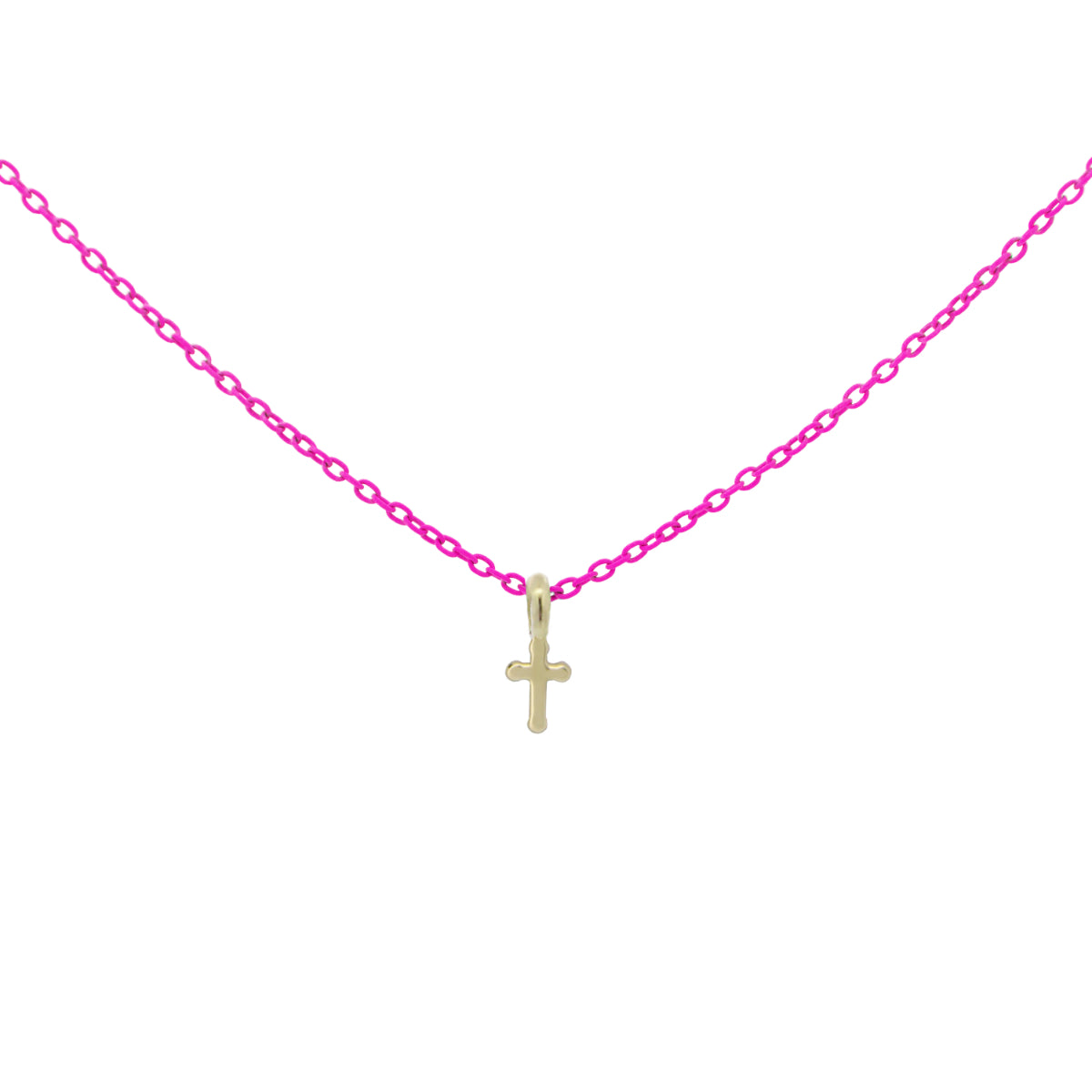 Chokers - Choker with cross and painted chain - ORO 18KT - 2 | Rue des Mille