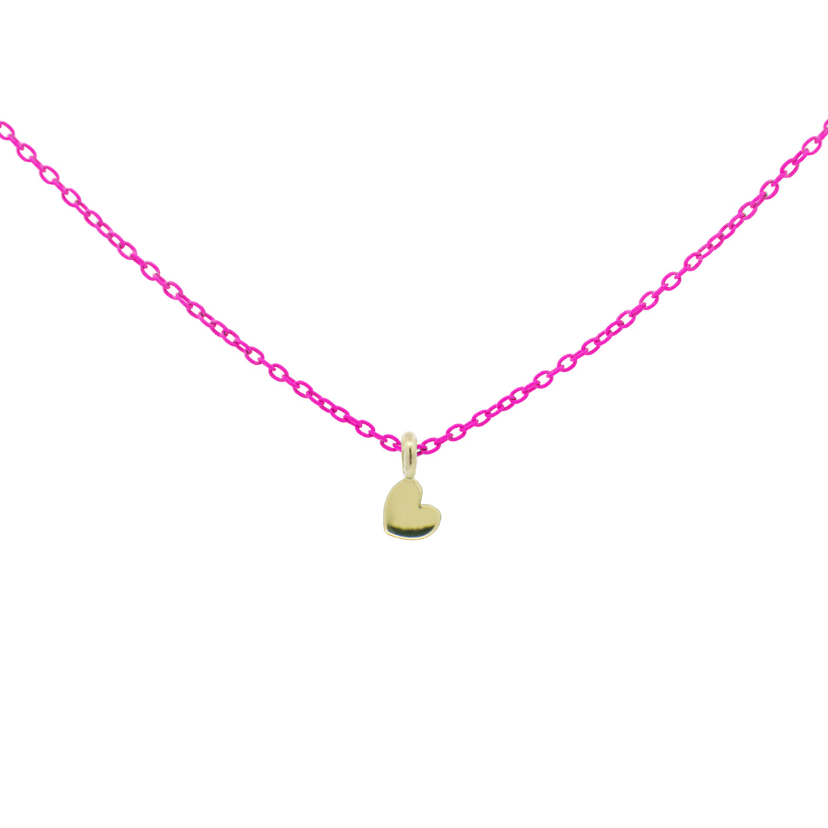 Choker with heart and painted chain - ORO 18KT