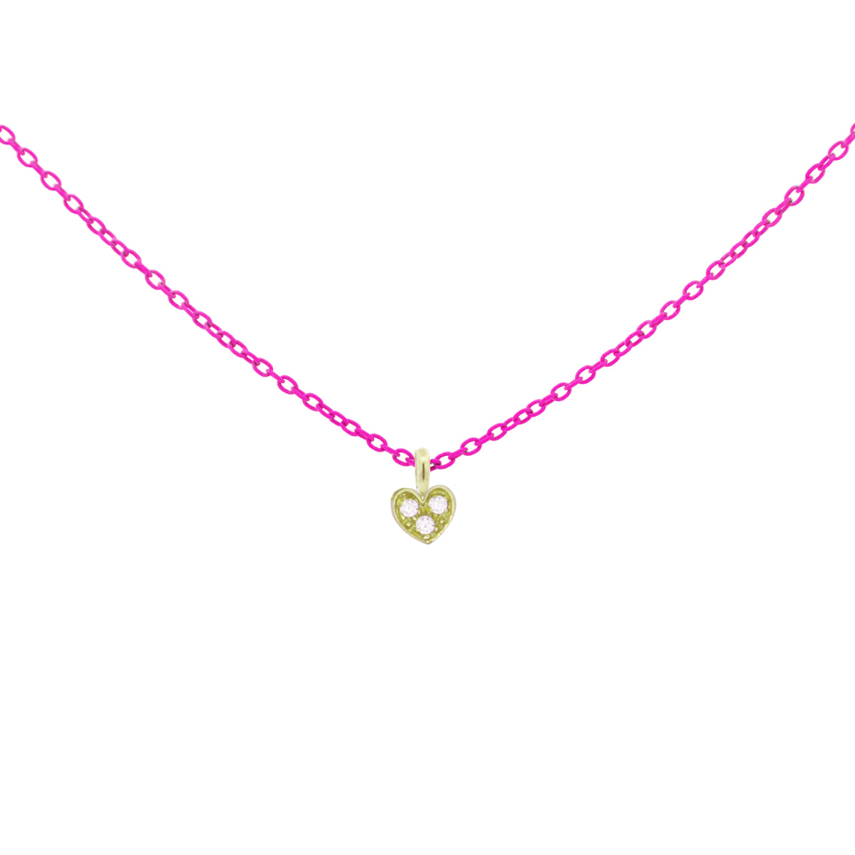 Chokers - Choker with heart painted chain and Lab Grown Diamond - ORO 18KT - 2 | Rue des Mille