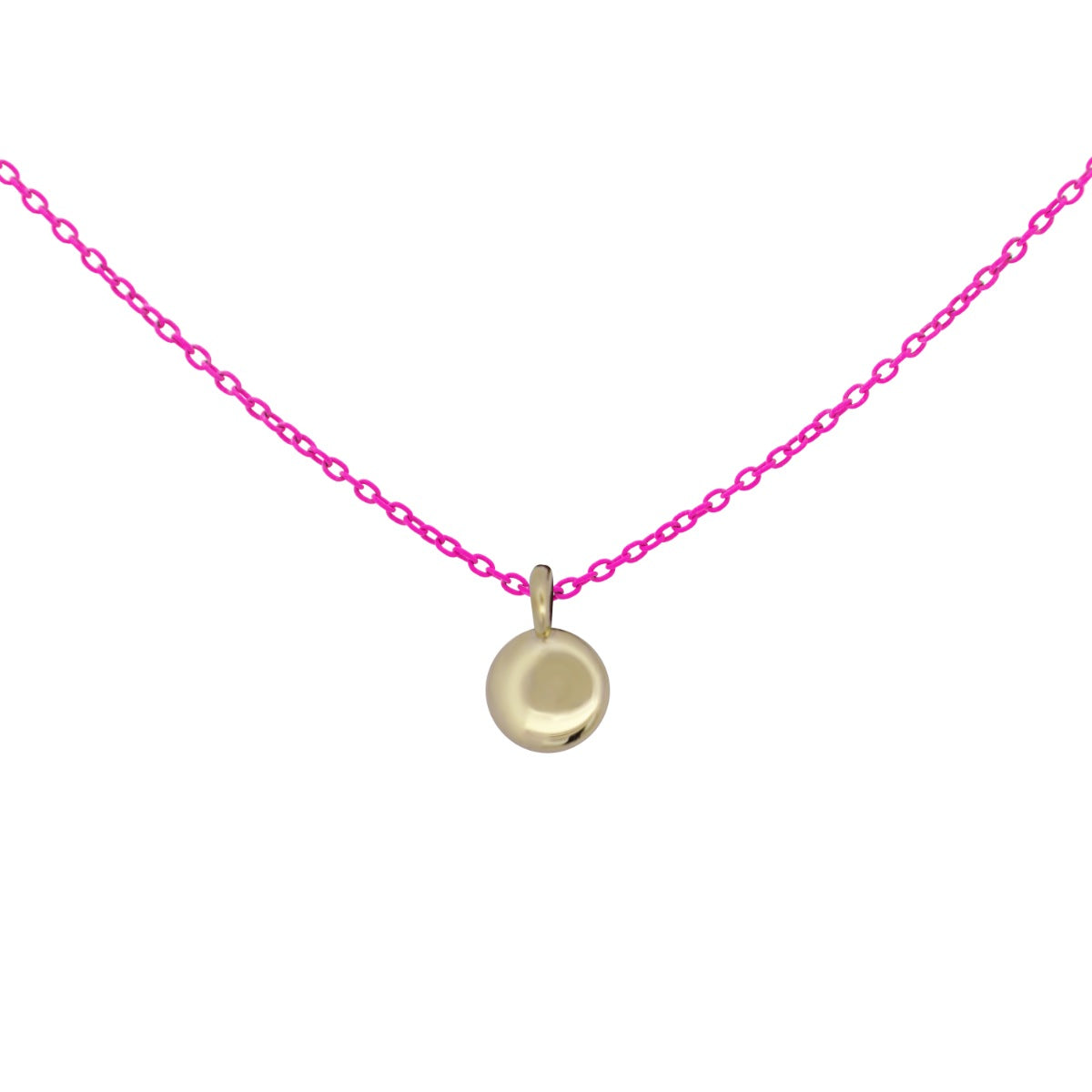 Choker with round medal and painted chain - ORO18KT