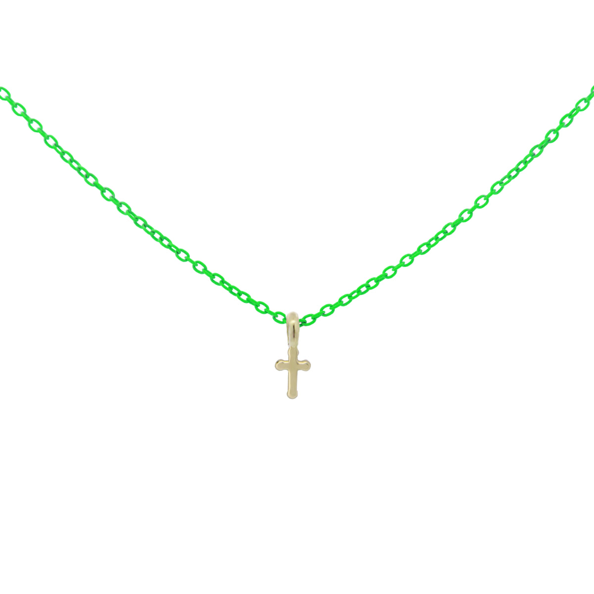 Chokers - Choker with cross and painted chain - ORO 18KT - 3 | Rue des Mille
