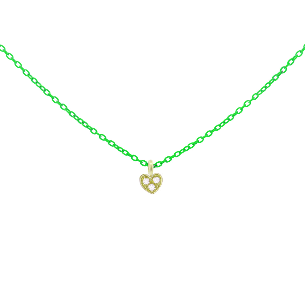 Chokers - Choker with heart painted chain and Lab Grown Diamond - ORO 18KT - 3 | Rue des Mille