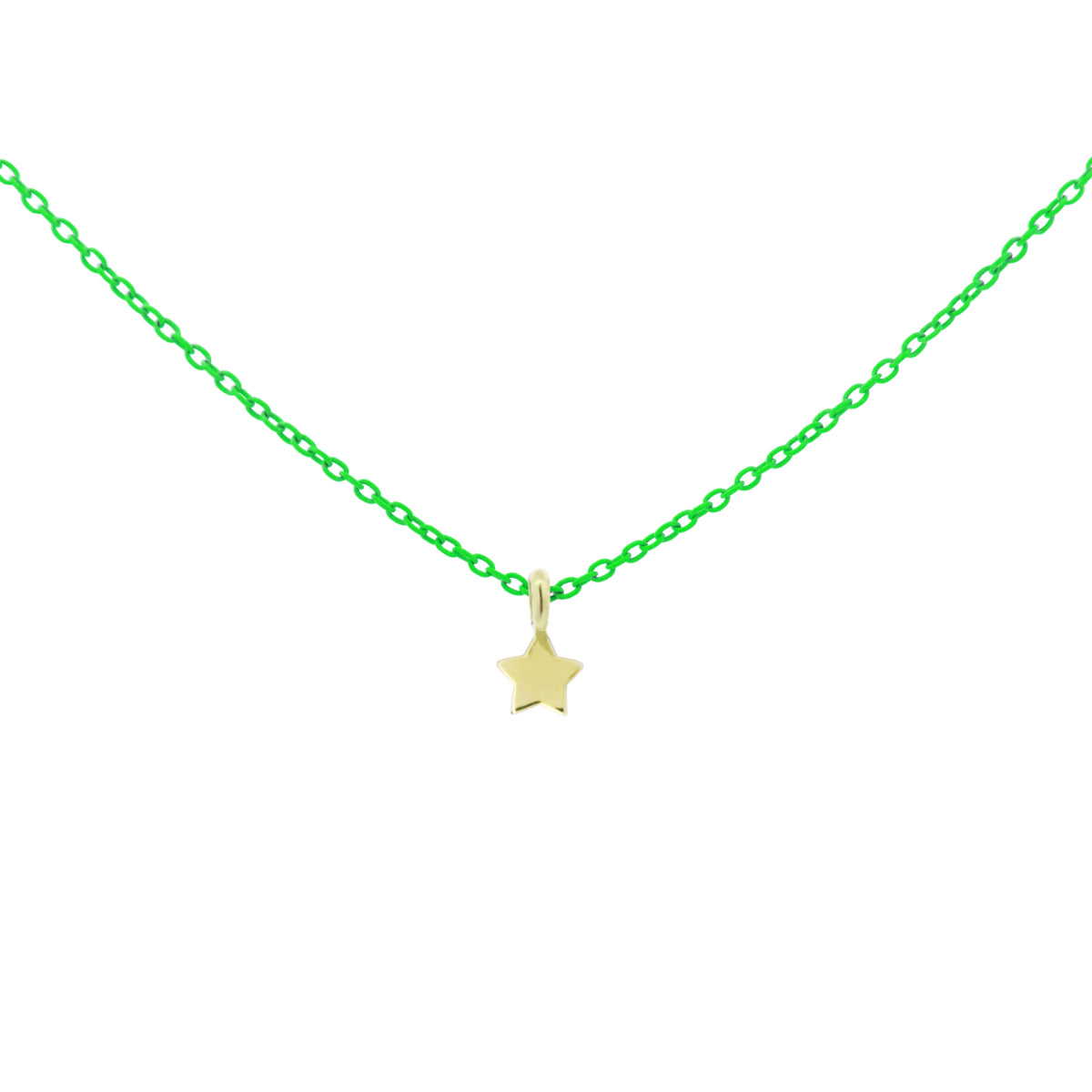 Gargantillas - Garantilla con Estrella y Cadena pintada - ORO18KT - 1 | Rue des Mille