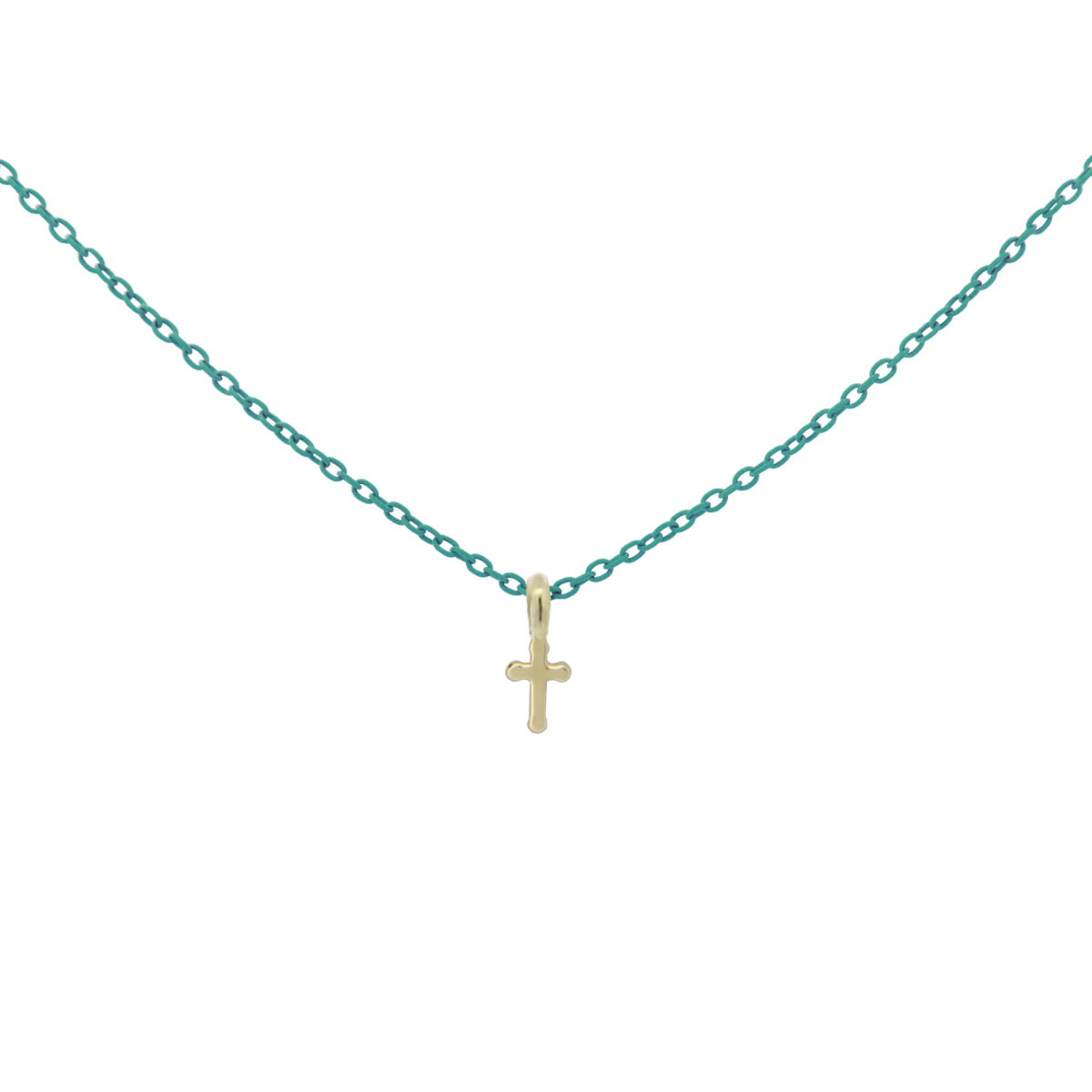 Chokers - Choker with cross and painted chain - ORO 18KT - 4 | Rue des Mille