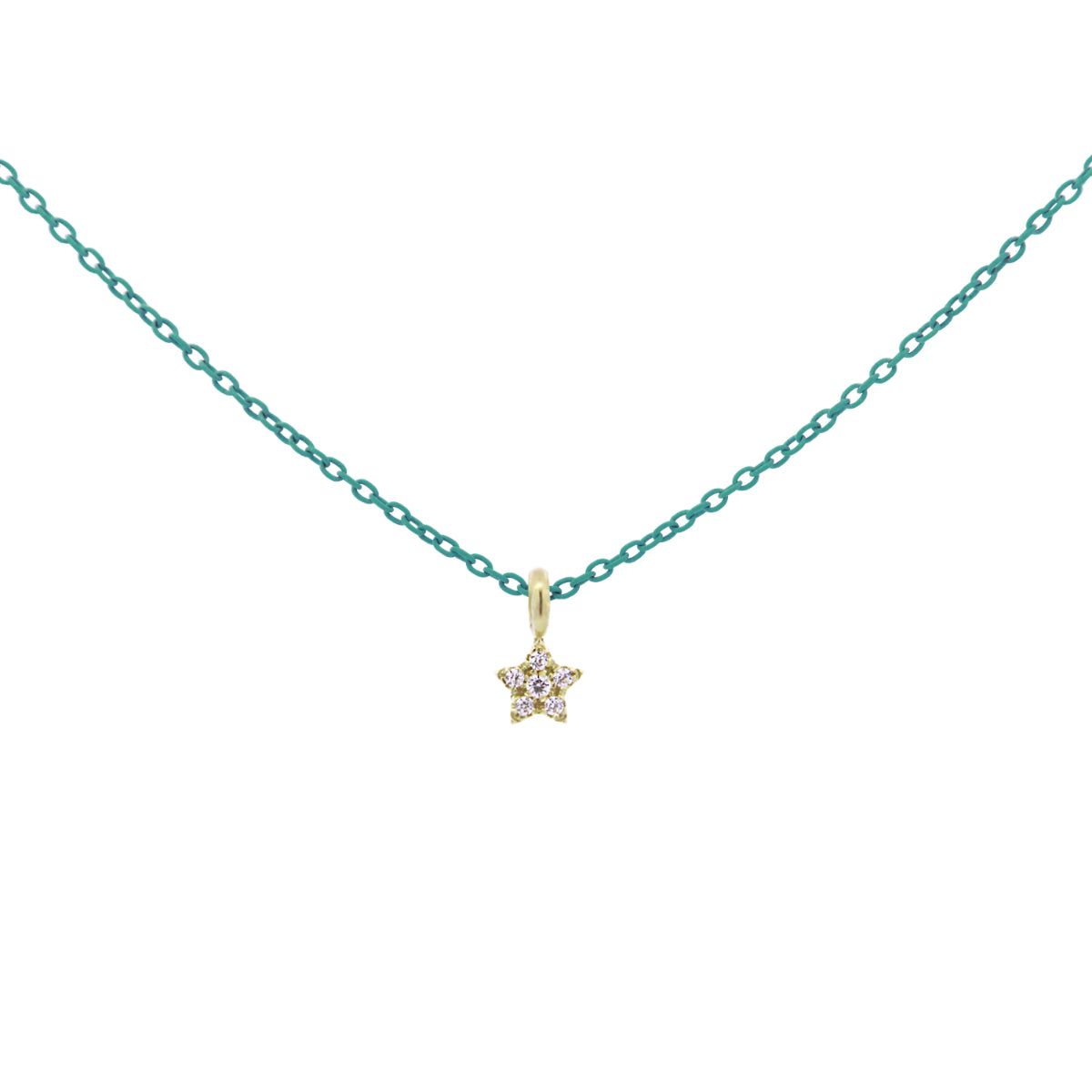 Gargantillas - Garantilla con Estrella Cadena pintada Lab Grown Diamond - ORO18KT - 4 | Rue des Mille