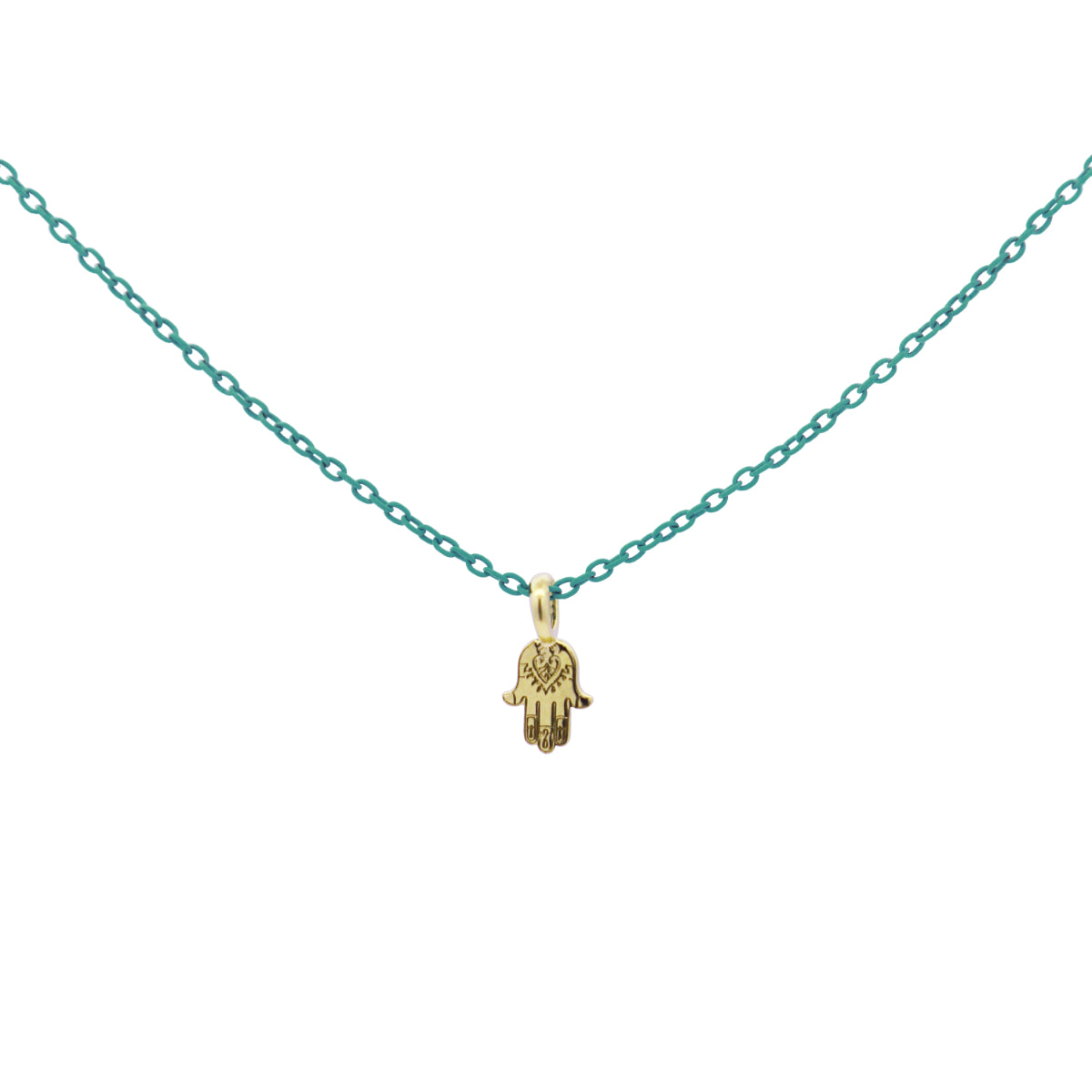 Girocolli - Girocollo mano di fatima catena con vernice - ORO 18KT - 1 | Rue des Mille