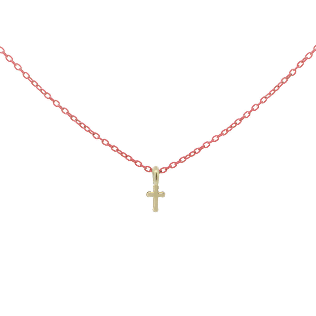 Girocollo croce catena con vernice - ORO 18KT