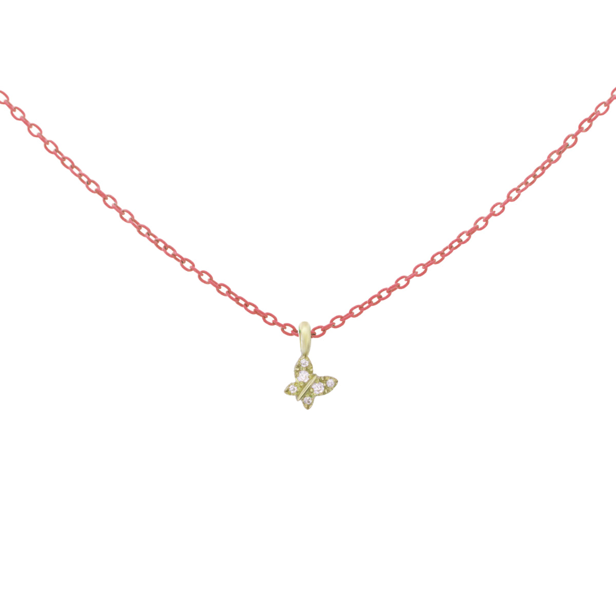 Chokers - Choker with Butterfly painted chain and Lab Grown Diamond - ORO 18KT - 5 | Rue des Mille