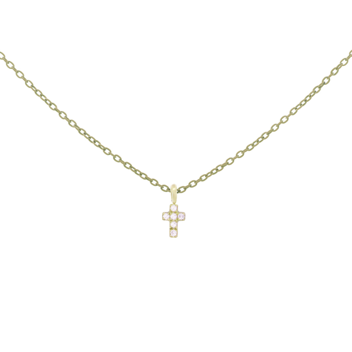 Girocolli - Girocollo croce catena con vernice e Diamanti Lab Grown - ORO18KT - 6 | Rue des Mille