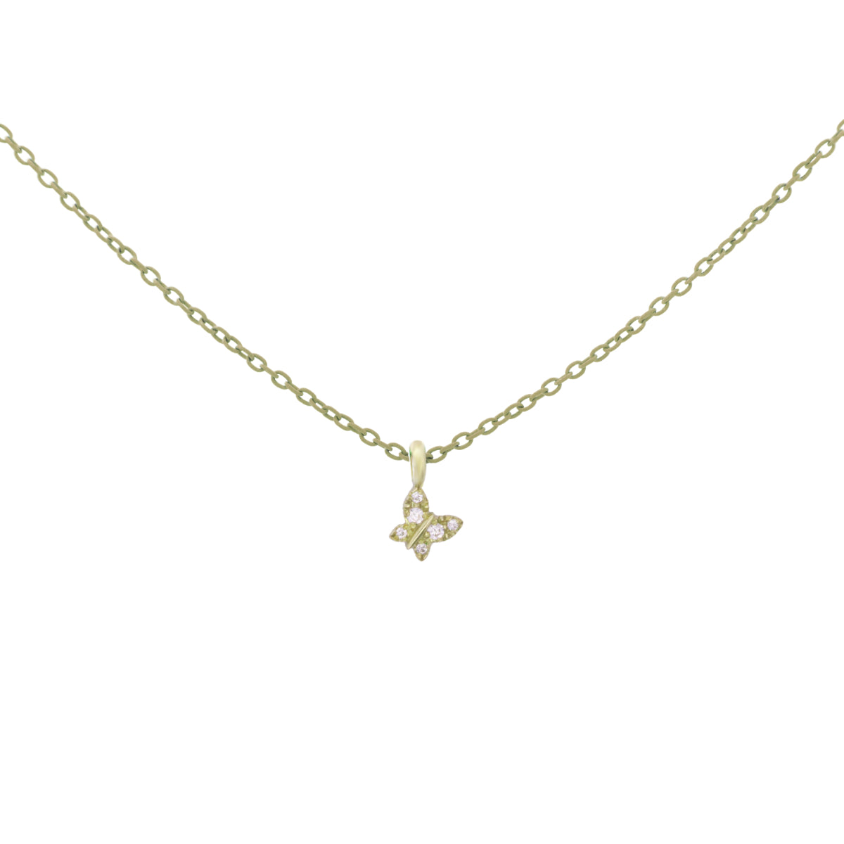 Girocolli - Girocollo farfalla catena con vernice e Diamanti Lab Grown - ORO18KT - 1 | Rue des Mille