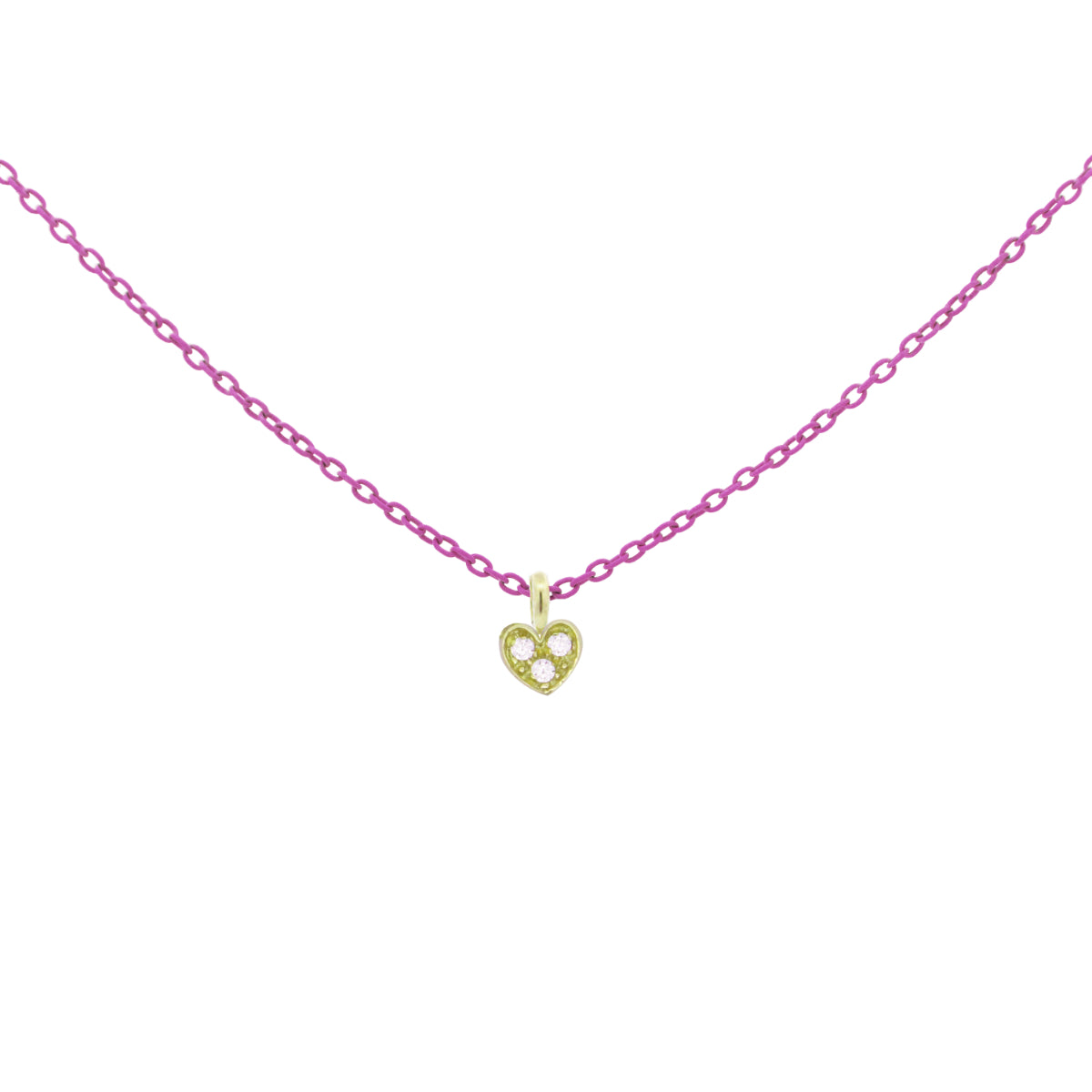 Chokers - Choker with heart painted chain and Lab Grown Diamond - ORO 18KT - 6 | Rue des Mille